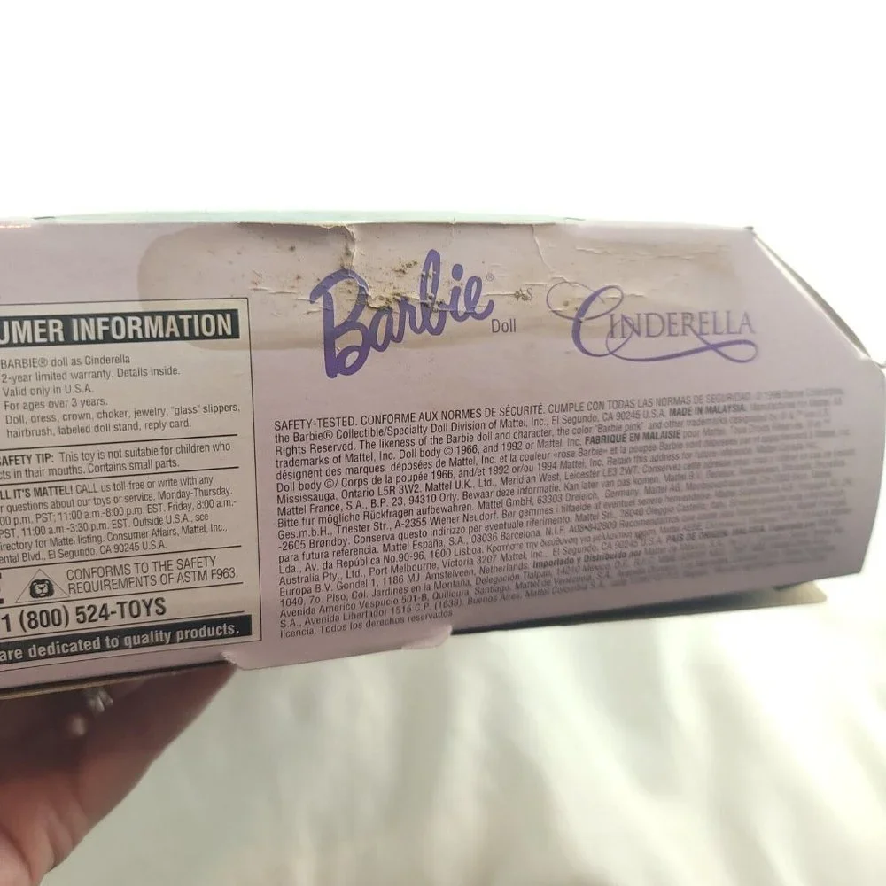 1996 Mattel Cinderella Barbie Collector Edition Long Straight Hair Fashion Doll